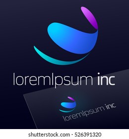 Abstract colorful vector logo. Emblem for Media, Fashion, Cosmetics