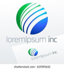 Abstract colorful vector logo. Emblem for Ecology, Cosmetic, Pharmacy and Medicine activity