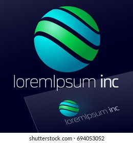 Abstract colorful vector logo. Emblem for Ecology, Cosmetic, Pharmacy and Medicine activity