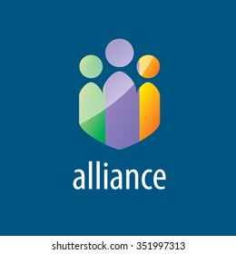 Abstract colorful vector logo union of people 