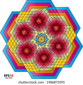 Abstract colorful vector mandala creative design