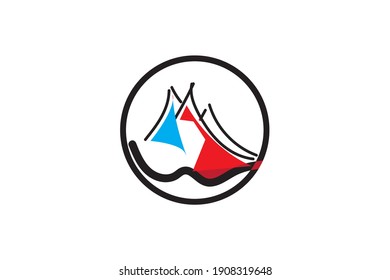 Resumen de color Símbolo de montaña Vector Diseño 
