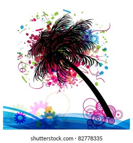 abstract colorful vector palm  tree