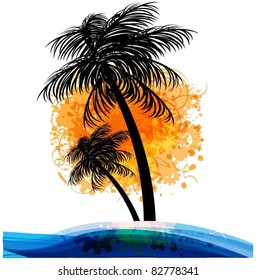 abstract colorful vector palm  tree