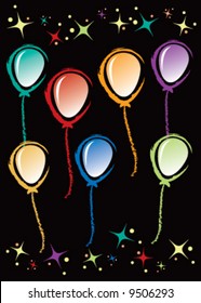 Abstract colorful vector party balloons