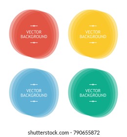 Abstract colorful vector round frames set, collection isolated on white background.