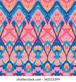 Abstract colorful vector seamless pattern, background with ethnic and tribal motifs, zigzag lines.