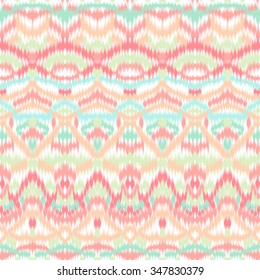 Abstract colorful vector seamless pattern, background with ethnic and tribal motifs, zigzag lines.