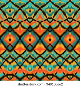 Abstract colorful vector seamless pattern, background with ethnic and tribal motifs, zigzag lines.