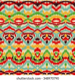 Abstract colorful vector seamless pattern, background with ethnic and tribal motifs, zigzag lines.