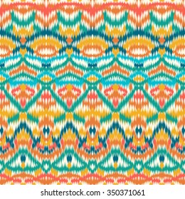 Abstract colorful vector seamless pattern, background with ethnic and tribal motifs, zigzag lines.