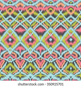 Abstract colorful vector seamless pattern, background with ethnic and tribal motifs, zigzag lines.