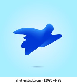 Abstract colorful vector shape. Stylized blue bird. Element for design.