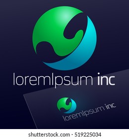 Abstract colorful vector sign. Logo for Ecology, Cosmetic, Pharmacy and Medicine activity