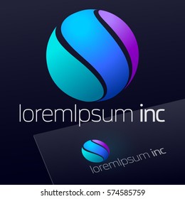 Abstract colorful vector sign. Logo for Business, Technology, Corporation.