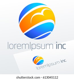 Abstract colorful vector sign. Logo for Business, Tourism and Travel 