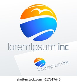 Abstract colorful vector sign. Logo for Business, Tourism and Travel 