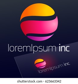 Abstract colorful vector sign. Logo for Media, Fashion, Cosmetics