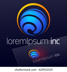Abstract colorful vector sign. Logo for Business, Technology, Corporation.