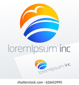 Abstract colorful vector sign. Logo for Business, Tourism and Travel