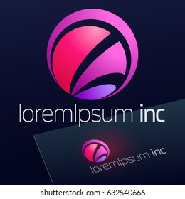 Abstract colorful vector sign. Logo for Business, Technology, Corporation.