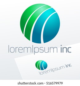 Abstract colorful vector sign in sphere shape. Logo for Ecology, Cosmetic, Pharmacy and Medicine activity