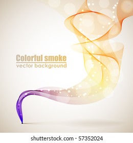 Abstract colorful  vector smoke background with copy space.