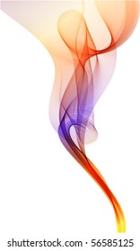 Abstract colorful vector smoke isolated on white.