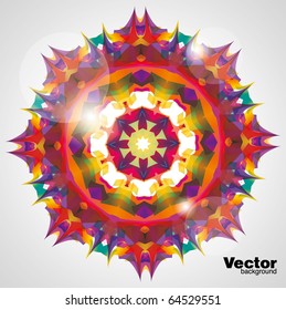 Abstract colorful vector snowflake
