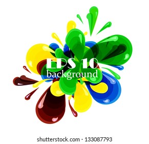 Abstract colorful vector splash bubbles for design