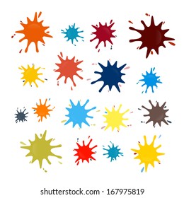 Abstract Colorful Vector Splashes Set