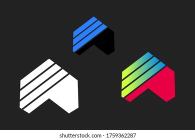 Abstract colorful vector symbols isolated on white background