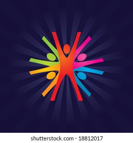 Abstract Colorful Vector Teamwork Background