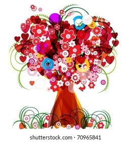 abstract colorful vector tree