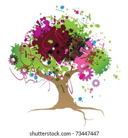 abstract colorful vector tree