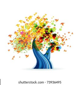 abstract colorful vector tree
