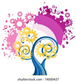 abstract colorful vector tree