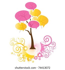 abstract colorful vector tree