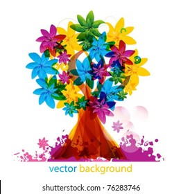 abstract colorful vector tree