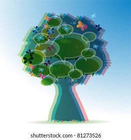 abstract colorful vector tree