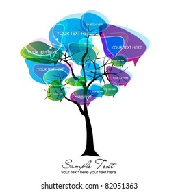 abstract colorful vector tree