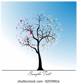 abstract colorful vector tree