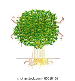 abstract colorful vector tree