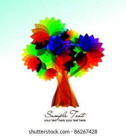 abstract colorful vector tree