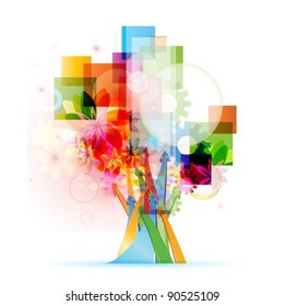 abstract colorful vector tree