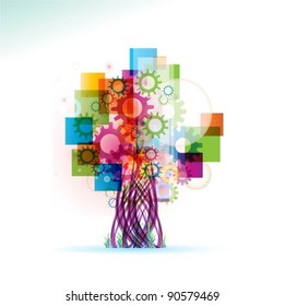 abstract colorful vector tree
