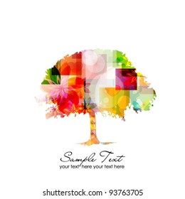 abstract colorful vector tree