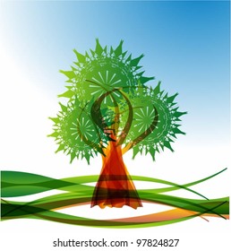 abstract colorful vector tree