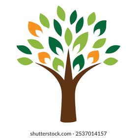 Abstractas logotipo colorido del árbol del Vector, icono. Ilustración de stock. 