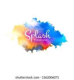 Abstract colorful vector watercolor splash design